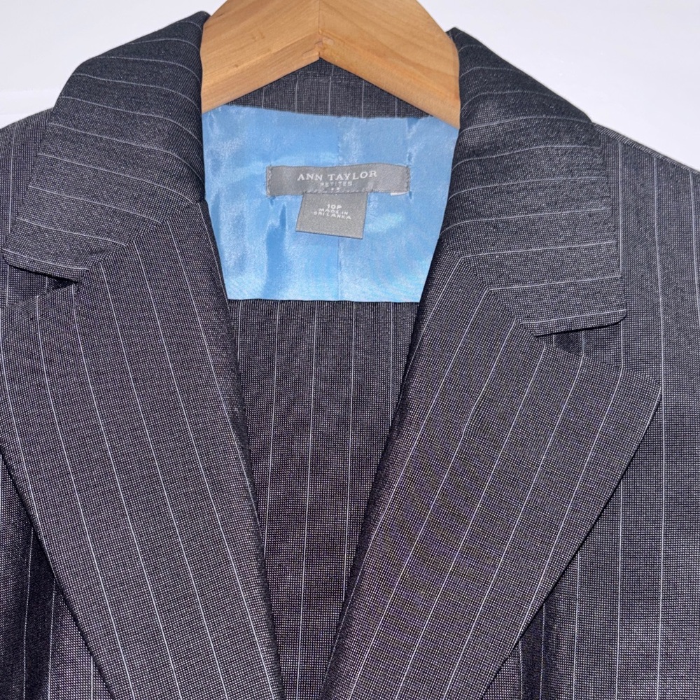 Ann Taylor Charcoal Pinstripe Blazer and pants